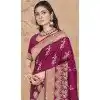 Wine Art Silk Printed Designer Party wear Plus Size Saree - 11415200711