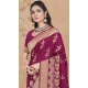 Wine Art Silk Printed Designer Party wear Saree - 11415200711