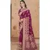 Wine Art Silk Printed Designer Party wear Plus Size Saree - 11415200711