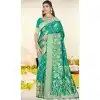 Art Silk Printed Party Wear Plus Size Saree In Sea Green - 11416200713