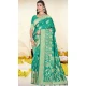 Art Silk Printed Party Wear Saree In Sea Green - 11416200713