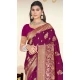 Art Silk Printed Party Wear Saree In Wine - 11416200714