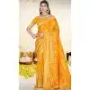 Art Silk Printed Party Wear Plus Size Saree In Yellow - 11416200715