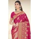 Art Silk Printed Party Wear Saree In Red - 11416200716
