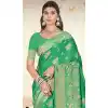 Art Silk Printed Party Wear Plus Size Saree In Green - 11416200717