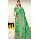 Art Silk Printed Party Wear Saree In Green - 11416200717