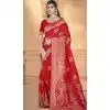 Red Art Silk Printed Traditional Party Wear Plus Size Saree - 11417200718