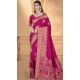 Rani Pink Art Silk Printed Traditional Party Wear Saree - 11417200722