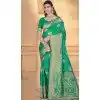 Sea Green Art Silk Printed Traditional Party Wear Plus Size Saree - 11417200723