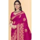 Art Silk Weaving Work Party Wear Designer Saree In Rani Pink - 11418200724