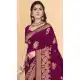 Art Silk Weaving Work Party Wear Designer Saree In Wine - 11418200729