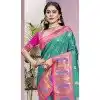 Sea Green Art Silk Weaving Work Party Wear Plus Size Saree - 11460201003