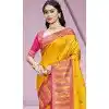 Yellow Art Silk Weaving Work Party Wear Plus Size Saree - 11460201004