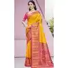 Yellow Art Silk Weaving Work Party Wear Plus Size Saree - 11460201004