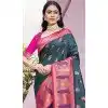 Teal Blue Art Silk Weaving Work Party Wear Plus Size Saree - 11460201005