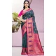 Teal Blue Art Silk Weaving Work Party Wear Saree - 11460201005