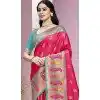 Rani Pink Art Silk Weaving Work Party Wear Plus Size Saree - 11460201006