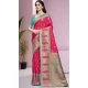 Rani Pink Art Silk Weaving Work Party Wear Saree - 11460201006