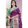 Wine Art Silk Weaving Work Party Wear Plus Size Saree - 11460201007