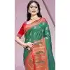 Art Silk Weaving Work Party Wear Plus Size Saree In Sea Green - 11460201008