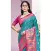 Firozi Blue Art Silk Weaving Work Party Wear Plus Size Saree - 11460201009