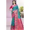 Firozi Blue Art Silk Weaving Work Party Wear Plus Size Saree - 11460201009