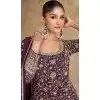 Purple Georgette Embroidered Party Wear Plus Size Anarkali Suit - 11555201651