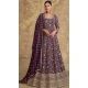 Purple Georgette Embroidered Party Wear Anarkali Suit - 11555201651