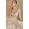 Cream Georgette Embroidered Party Wear Plus Size Anarkali Suit - 11555201652