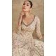 Cream Georgette Embroidered Party Wear Anarkali Suit - 11555201652