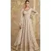 Cream Georgette Embroidered Party Wear Plus Size Anarkali Suit - 11555201652