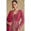 Rani Pink Georgette Embroidered Party Wear Plus Size Anarkali Suit - 11555201653