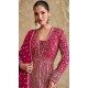 Rani Pink Georgette Embroidered Party Wear Anarkali Suit - 11555201653