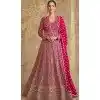 Rani Pink Georgette Embroidered Party Wear Plus Size Anarkali Suit - 11555201653