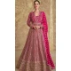 Rani Pink Georgette Embroidered Party Wear Anarkali Suit - 11555201653