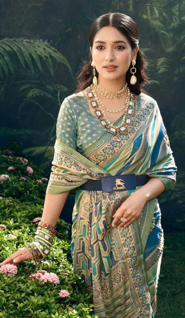 Multi Color Georgette Printed Party Wear Saree - 11538201558