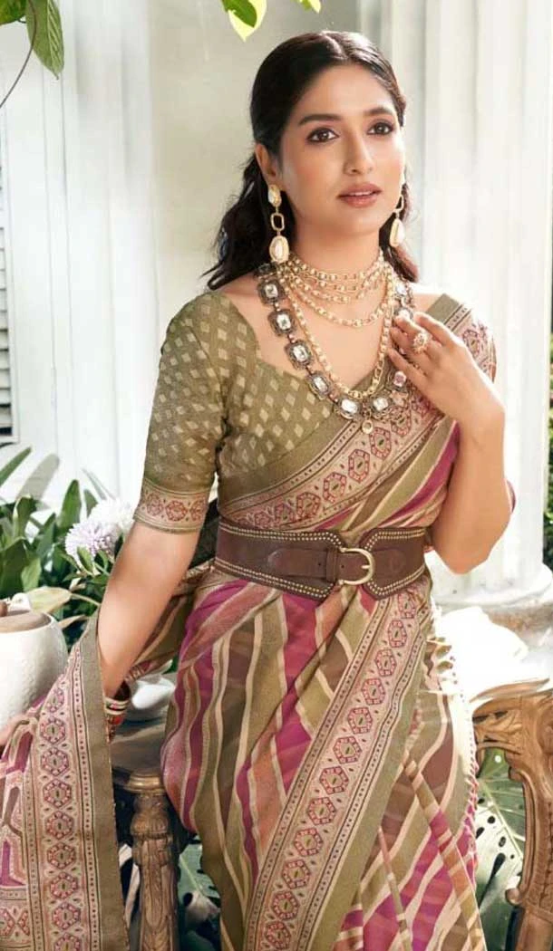 Georgette Printed Party Wear Designer Saree In Multi Color - 11538201559