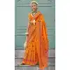 Orange Banarasi Silk Weaving Work Party Wear Plus Size Saree - 11540201570