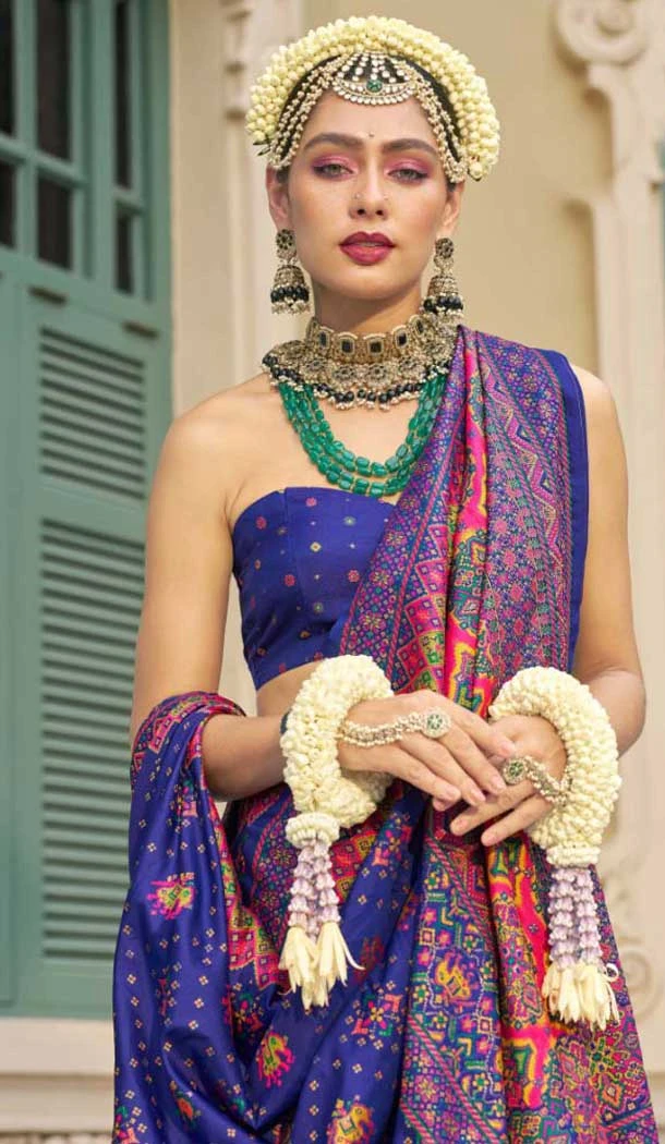 Purple Banarasi Silk Weaving Work Party Wear Saree - 11540201571