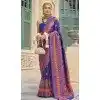 Purple Banarasi Silk Weaving Work Party Wear Plus Size Saree - 11540201571