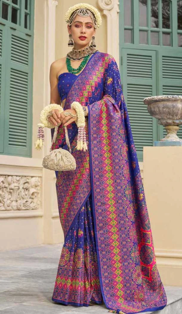 Purple Banarasi Silk Weaving Work Party Wear Saree - 11540201571
