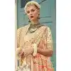 Cream Banarasi Silk Weaving Work Party Wear Plus Size Saree - 11540201573