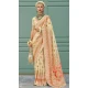 Cream Banarasi Silk Weaving Work Party Wear Saree - 11540201573
