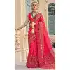 Rani Pink Banarasi Silk Weaving Work Party Wear Plus Size Saree - 11540201574