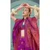 Brinjal Color Banarasi Silk Weaving Work Party Wear Plus Size Saree - 11540201576