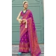 Brinjal Color Banarasi Silk Weaving Work Party Wear Saree - 11540201576