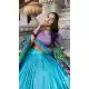 Tussar Silk Printed Traditional Party Wear Lehenga Choli In Sky Blue - 11562201694