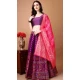 Purple Silk Jacquard Work Casual Party Wear Lehenga Choli  - 11564201700