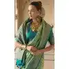 Banarasi Silk Weaving Work Party Wear Plus Size Saree In Pista Green - 11576201772