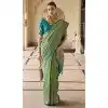 Banarasi Silk Weaving Work Party Wear Plus Size Saree In Pista Green - 11576201772